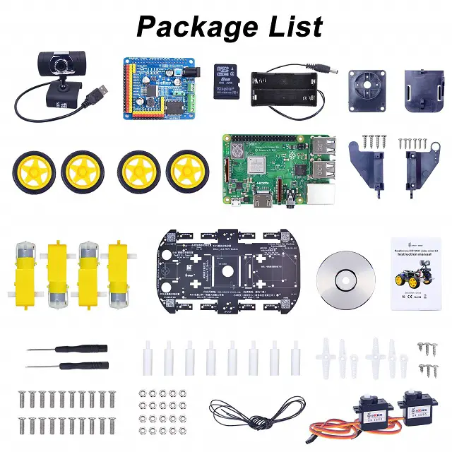 Wireless WiFi Robot Car Kit for Raspberry pi 3B+ -Parts